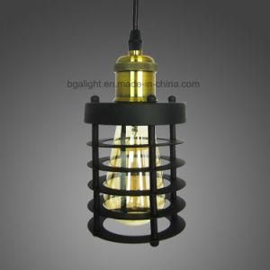 E26 Black Metal Cage Pendant Light Fixture for Bar, Restaurant