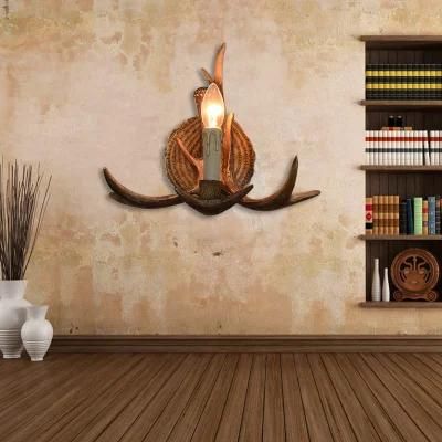 Personality Antler Art Wall Lamp Parlor Study Corridor Aisle Decorative Sconce Restaurant Cafe Bar Wall Mounted Lighting (WH-VR-71)