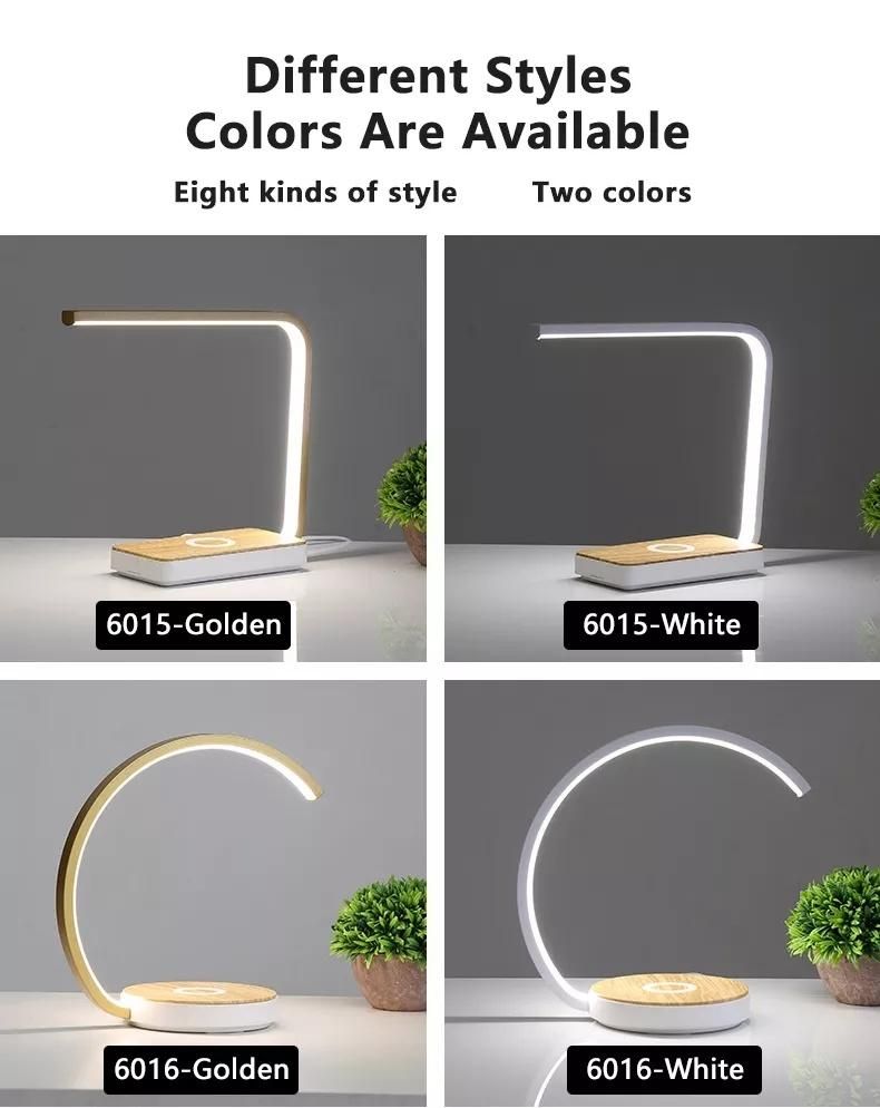 Wireless Charging Modern Reading Lamp Eye Caring Dimmable LED Table Lamp Night Light