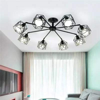 American Iron Chandelier Cage Kitchen Bedroom Living Room Home Decor Black Chandelier Lighting (WH-VP-64)