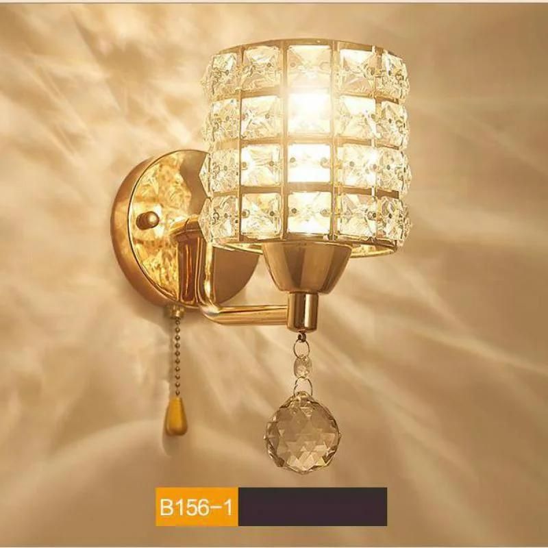 Pull Chain Switch Crystal Wall Lamp Modern Stainless Steel Crystal Wall Sconce (WH-OR-155)