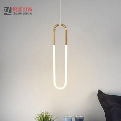 LED Light Glass Tube Bedside Pendent Lamp
