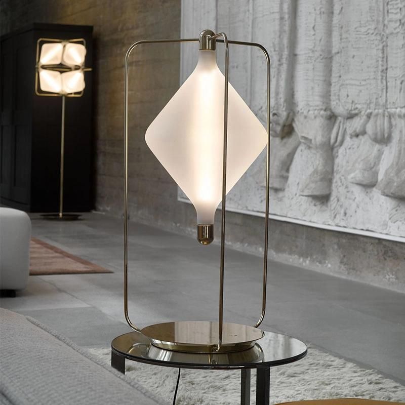 Diamond Chimney Shade White Table Lamp Reading Lamp Bedside Lamp