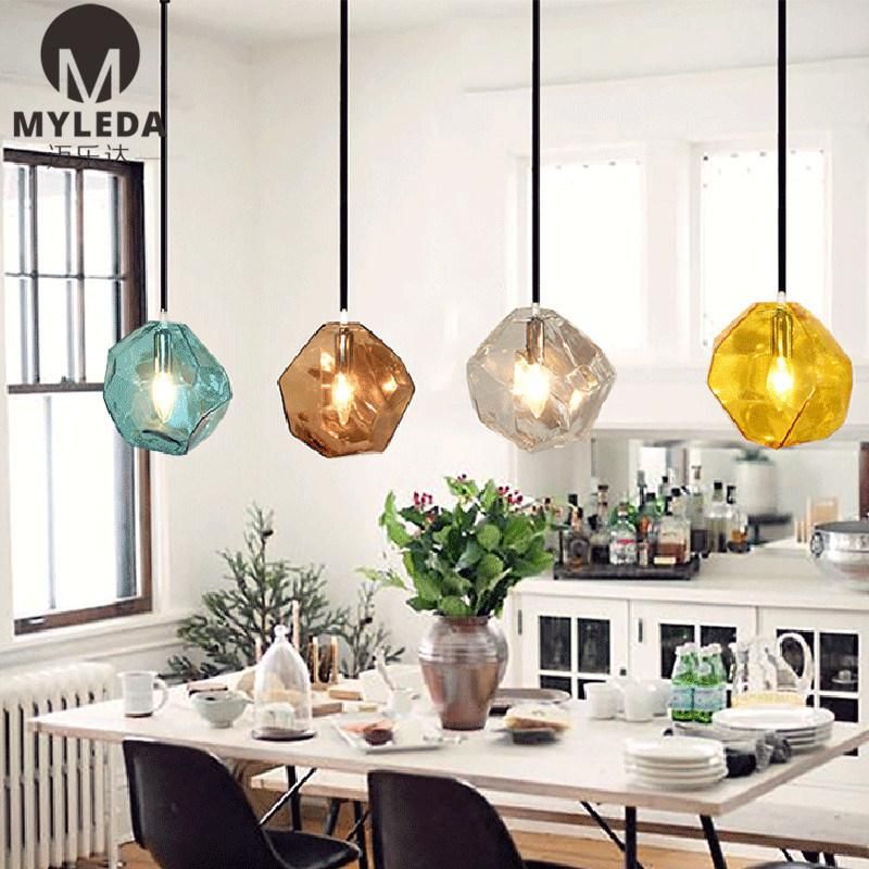 Indoor Bedroom Dining Room Modern Decoration Glass Stone Pendant Lamp