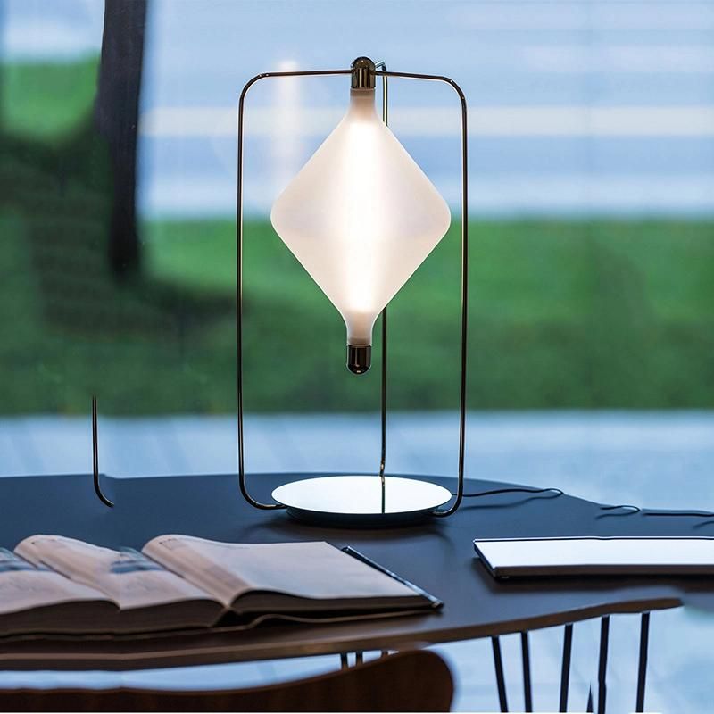 Diamond Chimney Shade White Table Lamp Reading Lamp Bedside Lamp