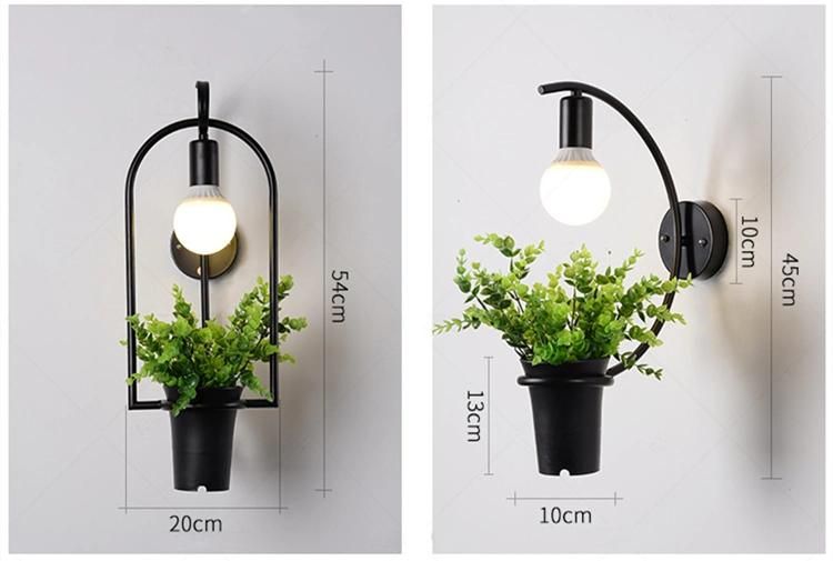 Nordic Wall Lamp Industrial Vintage Iron Metal Plant Wall Lamp (WH-OR-177)