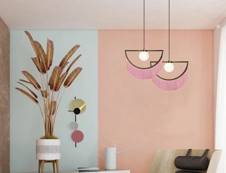 Zhongshan Home Lighting Chandelier Light Factory Nodic Pink Tassels Pendant Lamp Modern Simple Glass Decorative Fashion Lamp