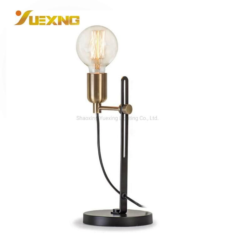 Vintage Unique Desk Table Lamp Light Bulb Shape Bedside Black Gold E14 Max 40W Table Lamps Light