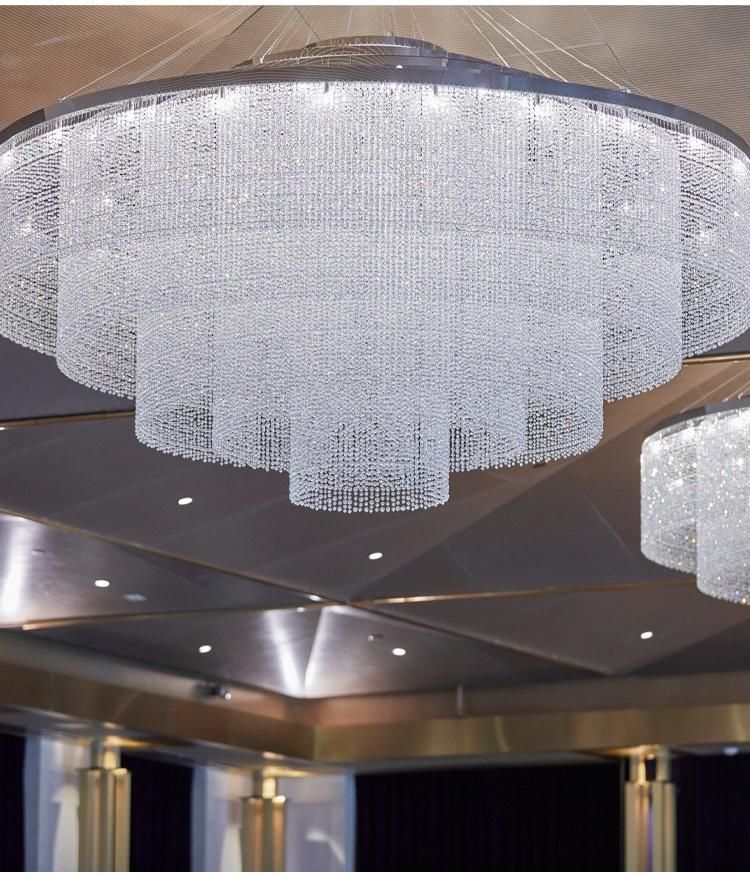 Super Brightness Business Center Big Luxury Hotel Lobby Custom Project LED Chandelier Lamp