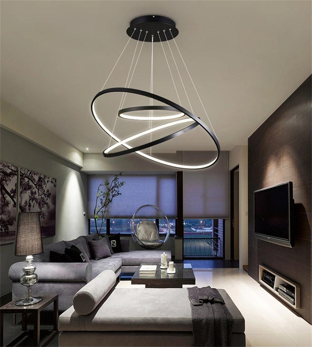 Wholesale Round Rings Acrylic LED Hanging Pendant Light for Home