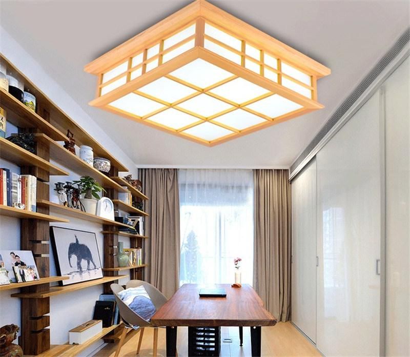 Ceiling Lights Japanese Style Tatami Lamp LED Wooden Ceiling Lighting Dining Room Bedroom Lamp (WH-WA-31)