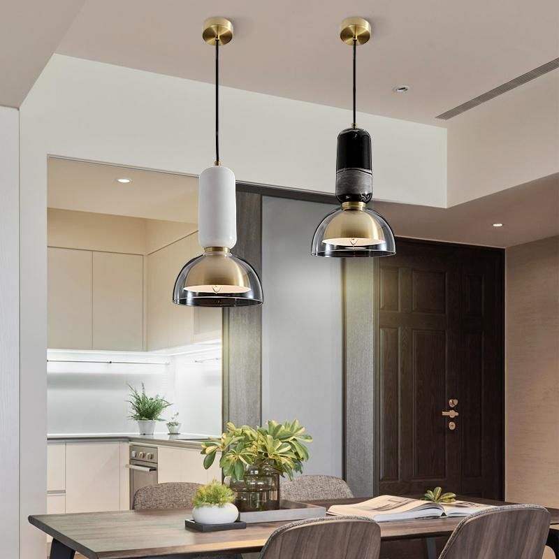 Restaurant Chandelier Modern Light Luxury Natural Marble Glass Home Bedroom Bedside Lamp