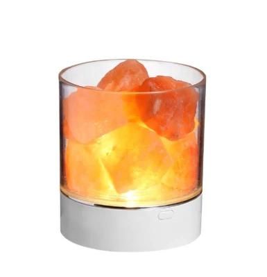 Hot Colorful Salt Rock Night Lamp for Atmosphere Portable Himalayan Salt Lamp Rechargeable Smart RGB Home Decoration Night Light