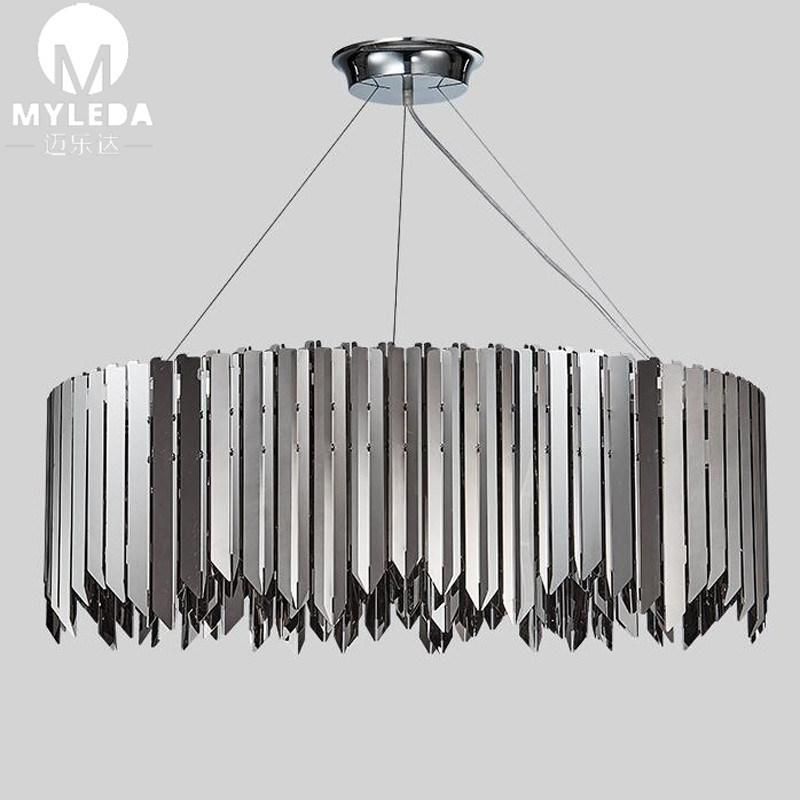 Modern Round Gold Reception LED Chandelier Lamp for Interior Projects