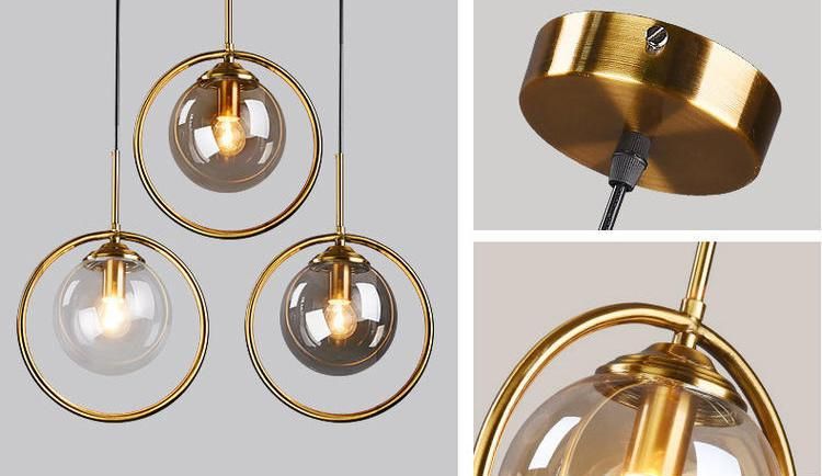 New Glass Ring Single Head Chandelier Ceiling Lamps Living Room Modern Farmhouse 5 Light Chandelier