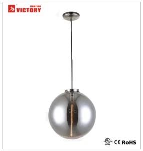 Round Smoky Glass Decorative Hotel Pendant Chandelier Lamp