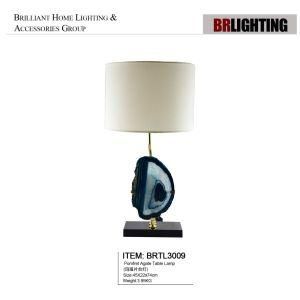 Brass and Crystal Table Lamp with Lamp Shade