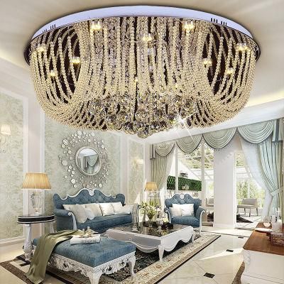 Round Crystal Ceiling Mount Light Fixture for Indoor Home Lighting Fixtures (WH-CA-11)