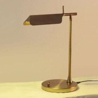 Alloy Lamp Shade and Metal Lamp Body in Anti-Copper Finish Table Lamp.