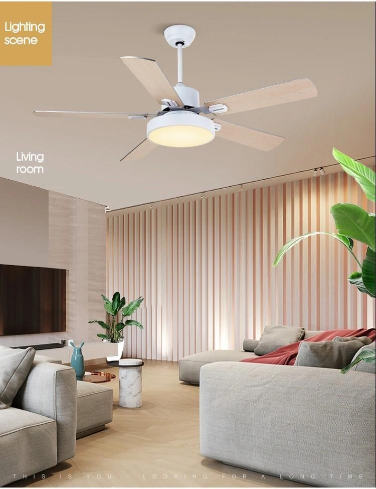 Cooling Fan Hotel Remote Motor Modern Wood Blade Ceiling Fan LED Light Ceiling Fan