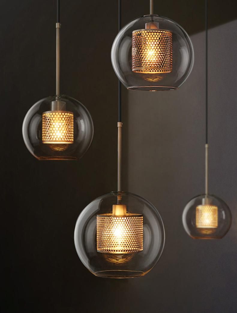 Modern Blown Clear Glass Pendant Lighting