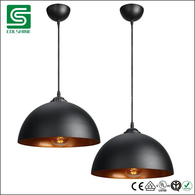 Modern Charcoal Copper Lined Metal Pendant Lamp