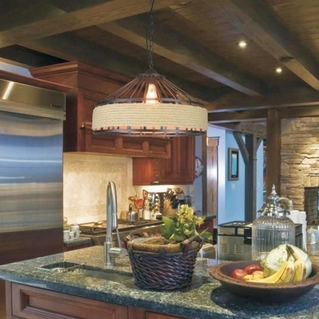 Vintage Hemp Rope Pendant Light Chandelier Lighting for Dining Room Kitchen (WH-VP-15)