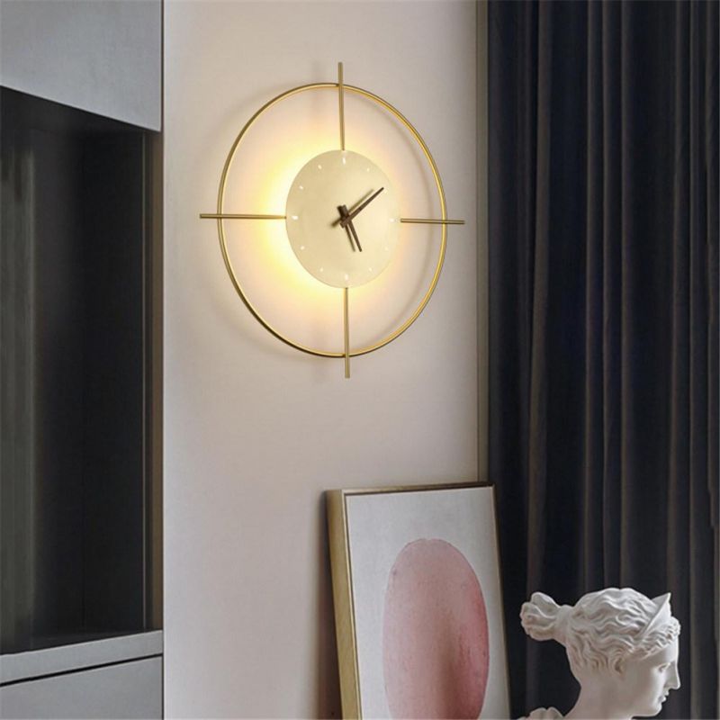 Nordic Designer Rudder Black Gold LED Wall Lamp for Living Room Bedroom Wall Clock Lamp (WH-OR-167)