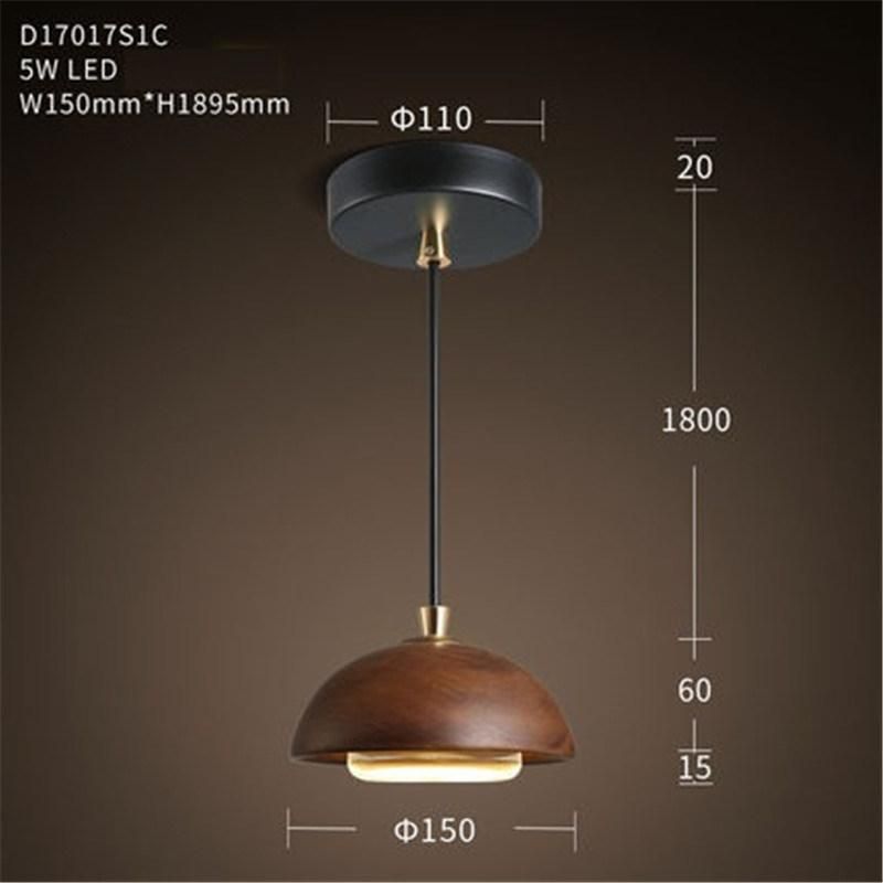 E27 Loft Art Pendant Light for Dining Room Vidar Scandinavian Acorn Shape Wooden Pendant Lamp (WH-AP-324)