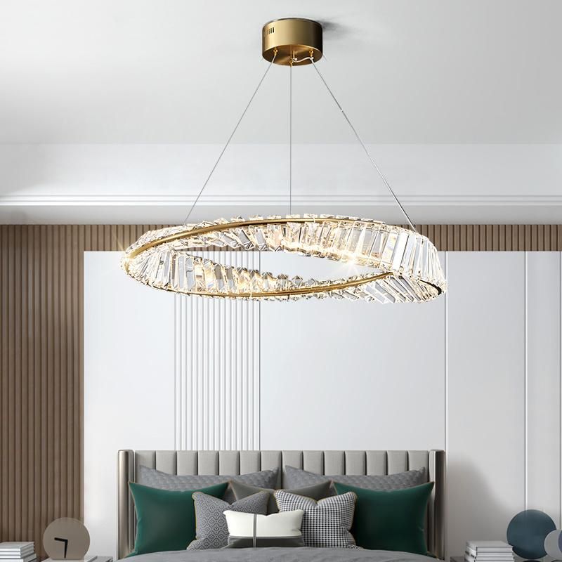 Transparent Lampshade Crystal Modern Style Pendant Lamp Chandelier Living Room Lamp