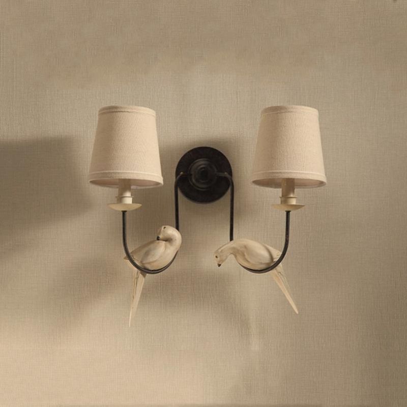 Retro Loft Wall Lamp Double Heads Bird Light Study Office Stair Aisle Living Room Bedroom Birds Wall Light (WH-VR-45)