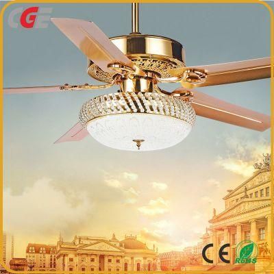 5 Blade Fan Light Ceiling Lamp 52-Inch Luxury Fan Lamp Dining Room Decoration Chandelier Crystal Ceiling Fans with LED Lights