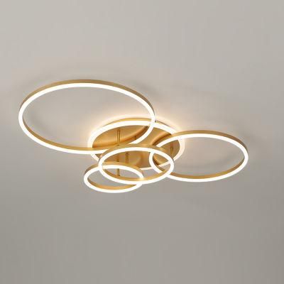 Polycyclic Design Golden Ceiling Lamp Living Room Lamp Hotel Lamp LED