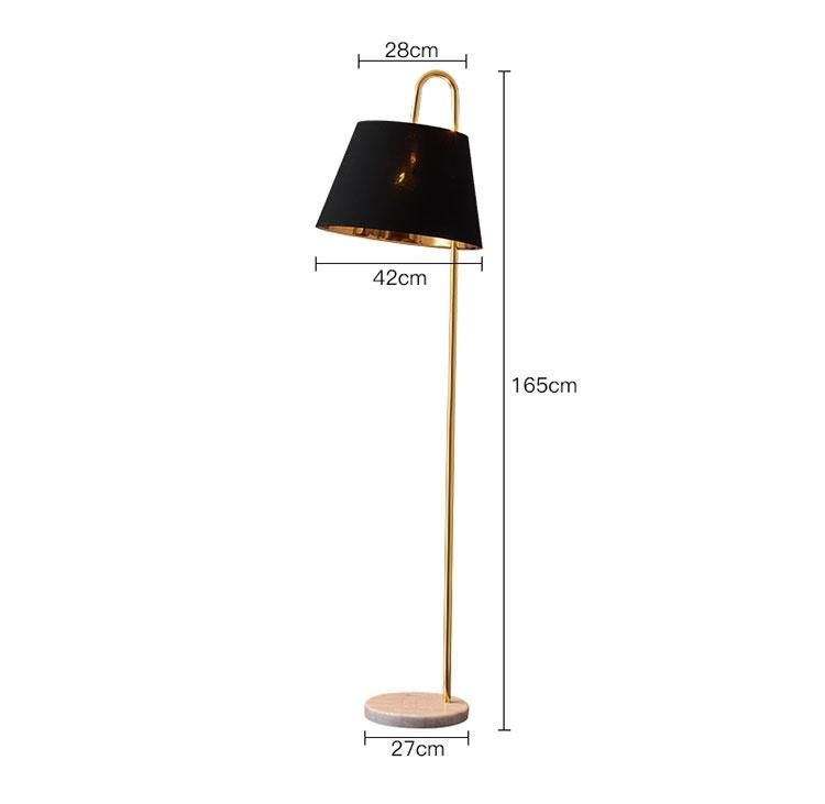 Chinese Wholesale Contemporary White Fabric Shade Metal Frame Marble Floor Lamp for Home Hotel Decoration Table Lamp