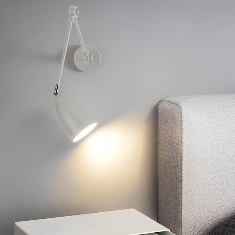 Wall Lamp Black and White Gray Retractable Study Retro Style Lamp