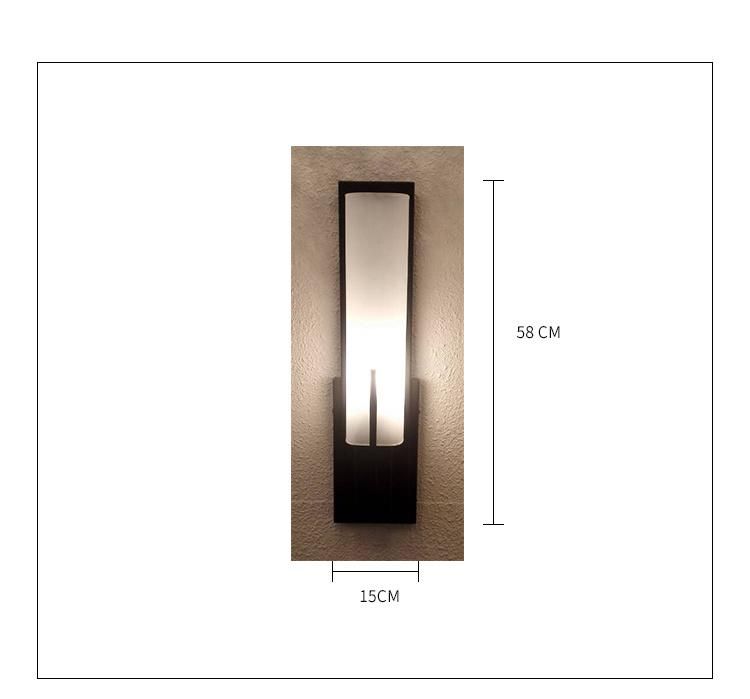 modern Square Glass Wall Sconce Wall Light with Black Metal Frame for bathroom