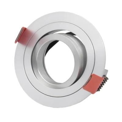 Pure Aluminum Round Tilt Halogen LED Downlight Fixture Frame Holder (LT2302B)