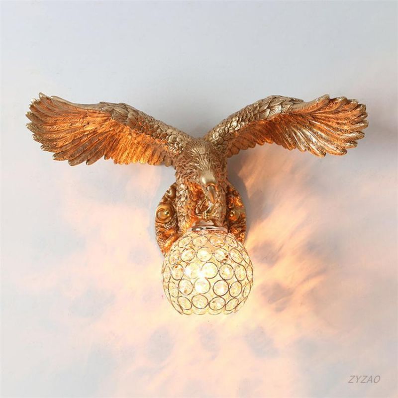 Nordic Resin Eagle Wall Lamp Bar Restaurant Retro Bird Wall Lights Living Room Wall Decor Lamp Corridor Home Decor Indoor Light