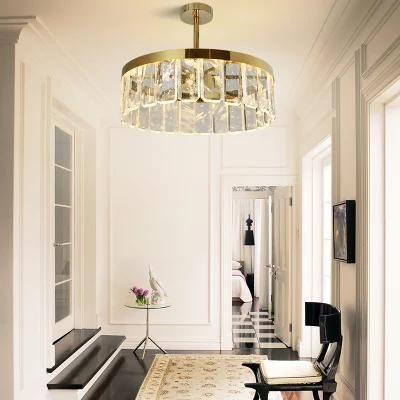 Modern Lamp Champagne Gold Stainless Steel Home Decor K9 Crystal Chandelier Lighting for Bedroom