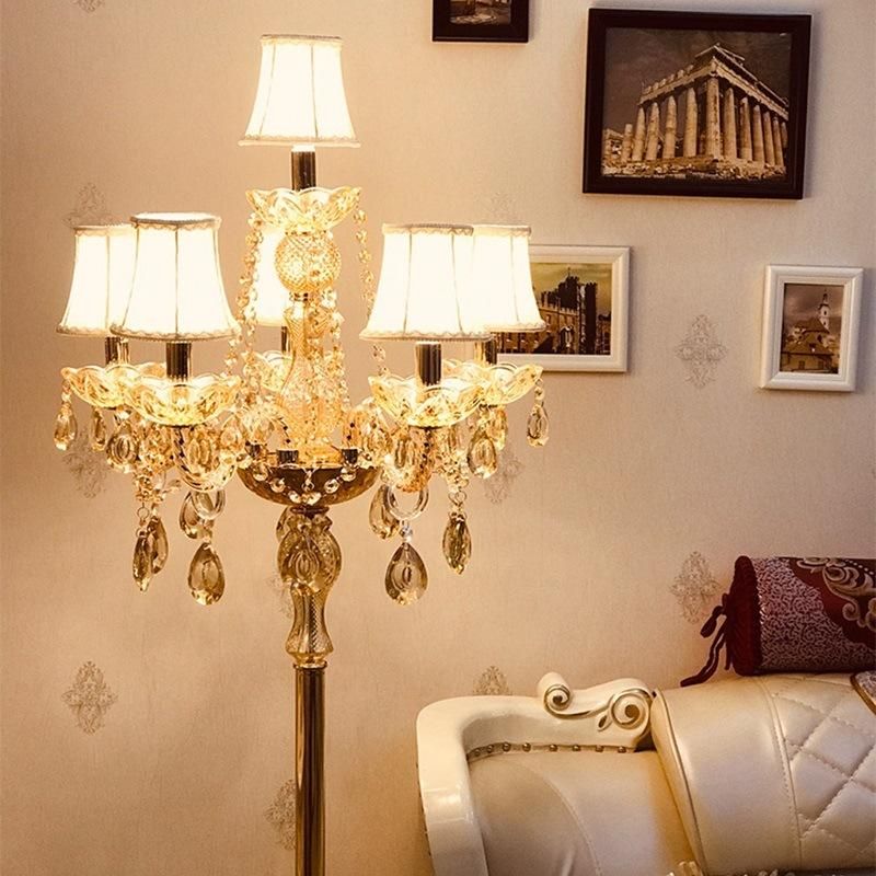 European Floor Lamps Living Room Bedroom Study Wedding Luxury Crystal Floor Lamp (WH-MFL-83)