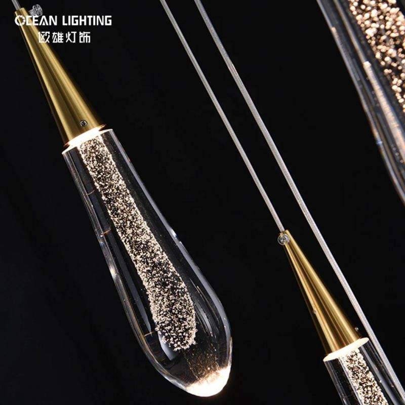 Ocean Lighting Dining Lamp Hanging Bubble Crystal Single Customized Drope Pendant Light