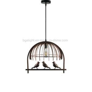 E27 Socket Bronze Color Iron Bird Cage Island Kitchen Lighting for Living Room, Dinner Room, Lobby, Restaurant