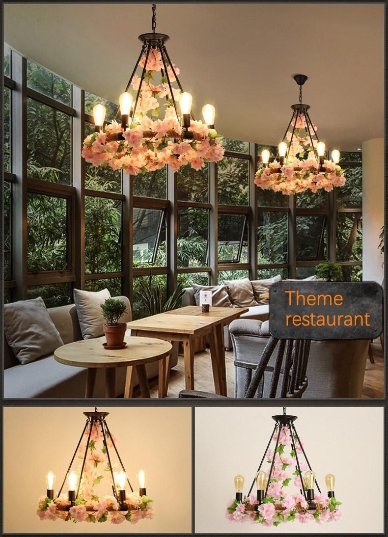 Large Leaves Chandelier Green Light Fixture in Foyer Shopping Mall Bohemian Modern Loft Chandelier (WH-VP-154)