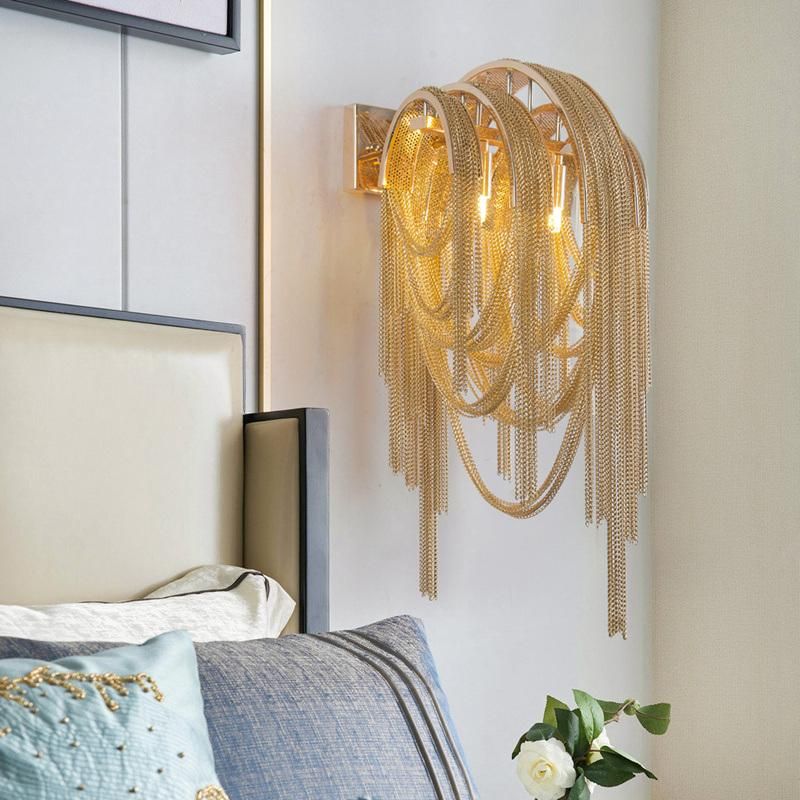 Italian Atlantis Stream Sconce Luxury Chain Light Wall Lamp E14 (WH-OR-101)