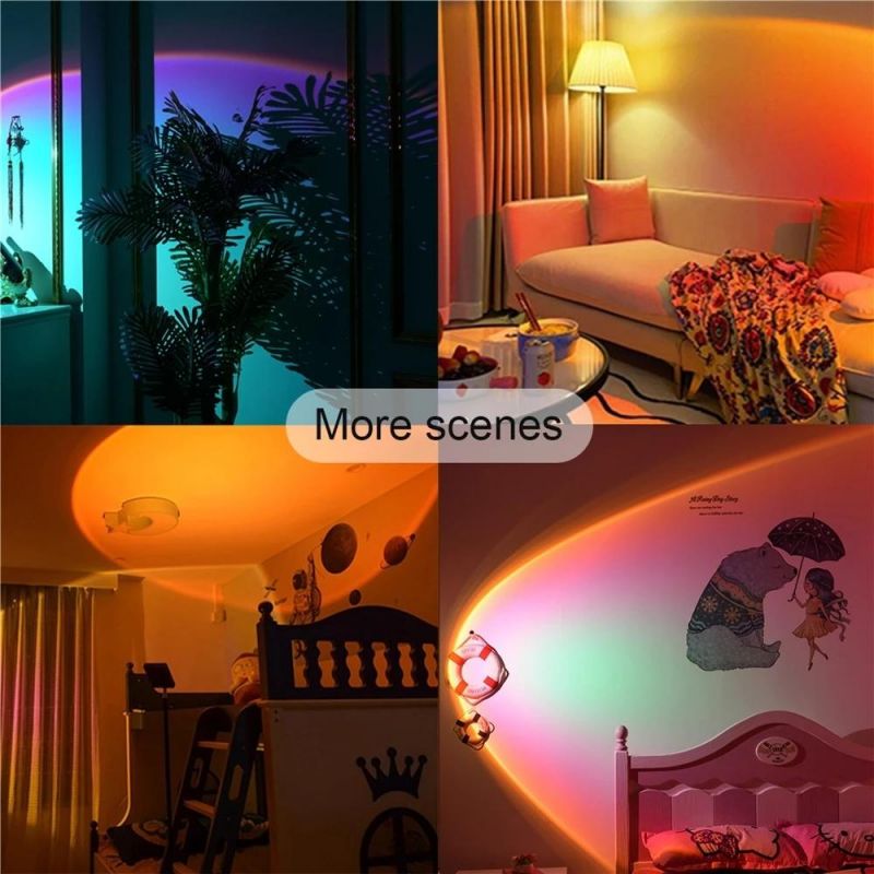 Latest RGB Sunset Lamp Projector LED Desk Lamp Remote Control for Bedroom Bar Coffee Store RGB Sunset Light