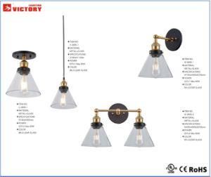 Modern Simple Glass Lampshade Decorative Hotel Metal Ceiling Lamp