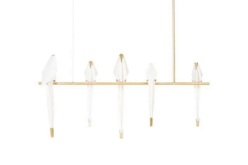 Nordic Simple Paper Crane Shape Home Decorative Design Chandeliers LED Hanging Pendant Light Floor Lights
