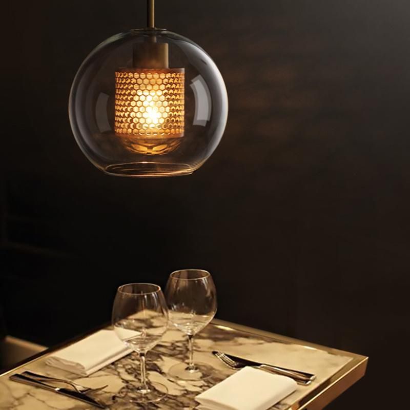 Industrial Pendant Lights Vintage Iron Hanglamp for Dining Room E27 Loft Glass Pendant Light (WH-AP-283)
