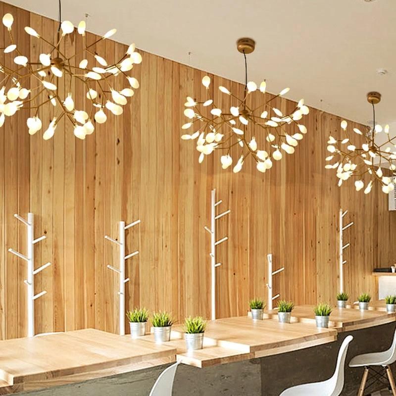 Hot Sale Nordic Creative Branches Lights Firefly Acrylic Leaf Chandelier Dining Room Simple Lighting