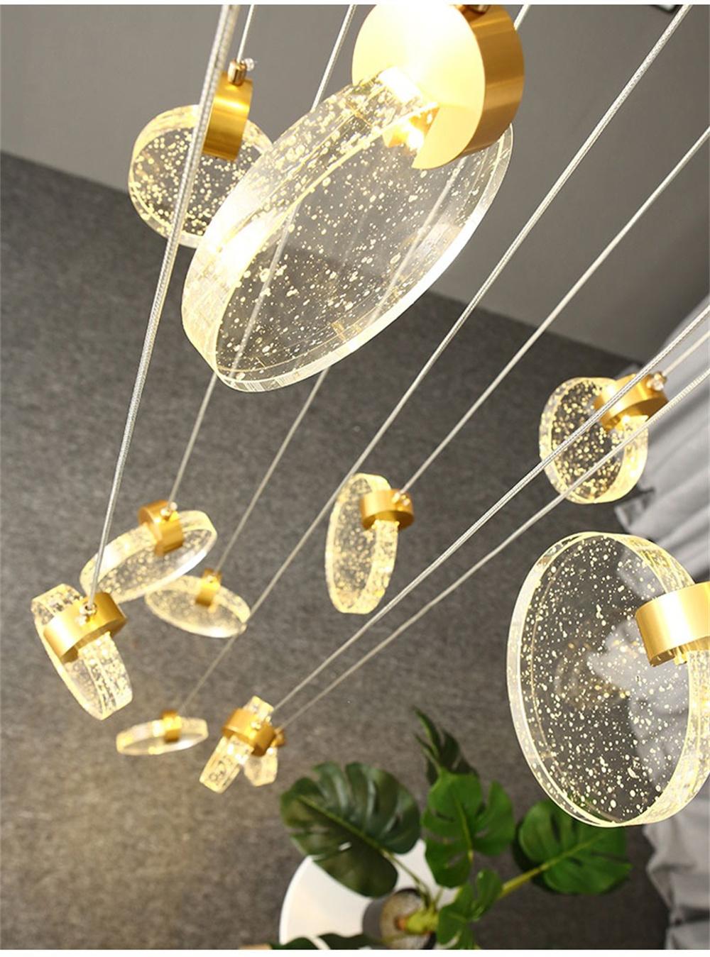Compound Attic Crystal Chandelier Living Room Dining Room Stair Lamp Decoration Exhibition Hall Industrial Rope Chandelier